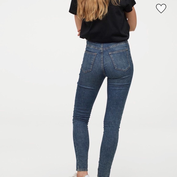 H&M Divided dark acid wash hi waisted skinny jeans - Picture 3 of 6